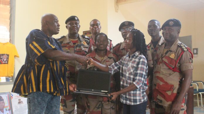 Retired DCFO Joy Ameyibor Ayim donates laptop to needy but brilliant Level 100 HTU student