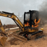 4 excavators burst into flames at Trassaco Paatang