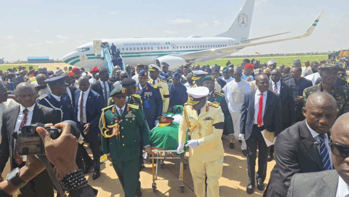 Buhari's body arrive in Nigeria