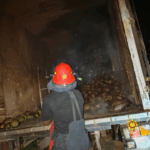 Truck loaded with coconut catches fire on Mankessim-Cape Coast highway