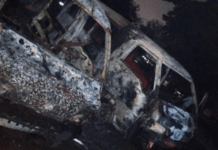 Two vehicles catch fire after head-on collision at Apark Zongo