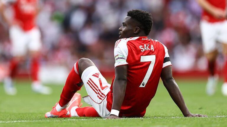 Saka set to miss up to four weeks through injury