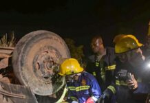 Firefighters rescue driver after midnight crash at Adukrom