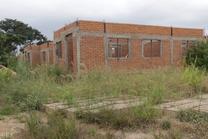 AFTERMATH OF THE AKOSOMBO DAM SPILLAGE ONGOING HOUSES FOR MEPE FLOOD VICTIMS LEFT TO ROT IN BUSH
