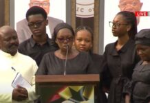 Full tribute by wife of late Defence Minister, Edward Omane Boamah