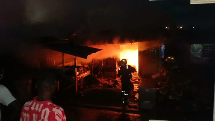 Fire destroys four shops in Bibiani