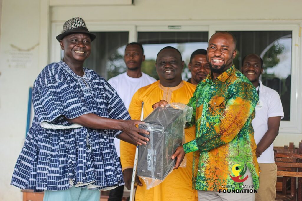 Agyenim Boateng Foundation donates IT logistics to Pru West District education office