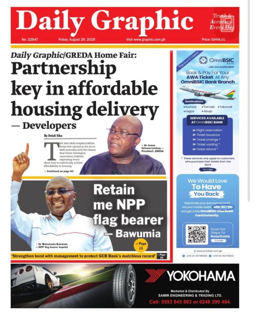 Newspaper headlines: Friday, August 29, 2025