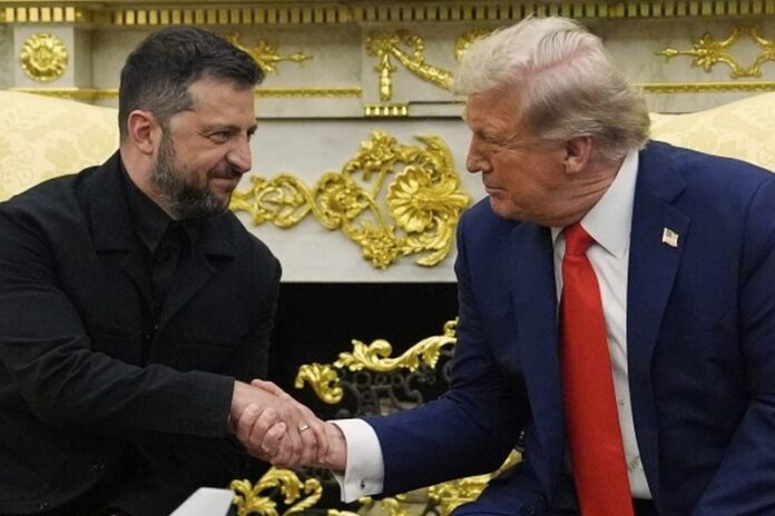 US President Donald Trump and Ukraine's President Volodymyr Zelensky
