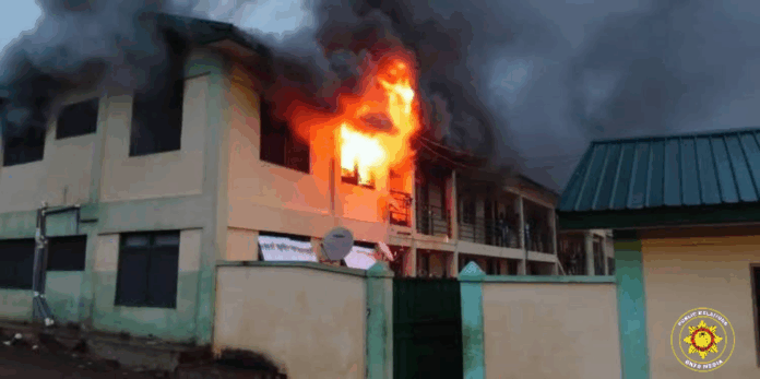 Fire guts Oyoko Methodist SHS, housemaster’s residence destroyed