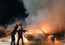 GNFS saves the day as car bursts into flames near fuel station