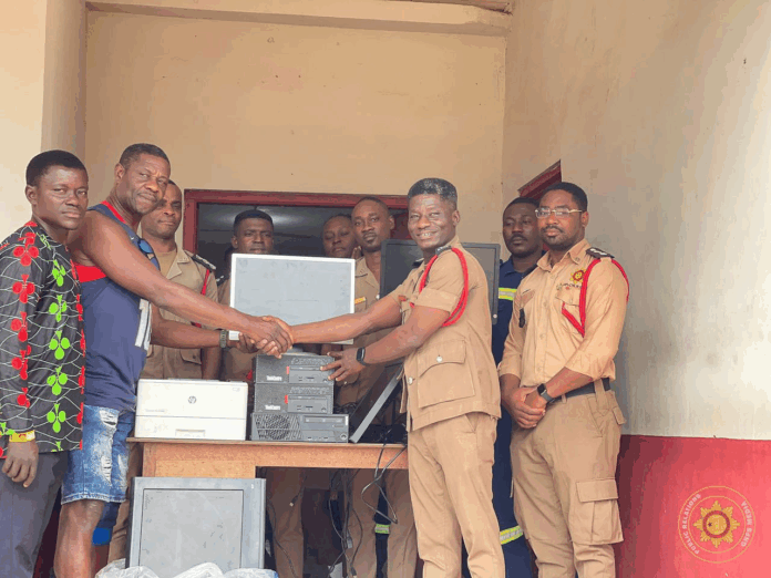 Asante Akyem Praaso Adontenhene donates to Konongo Odumase fire Station