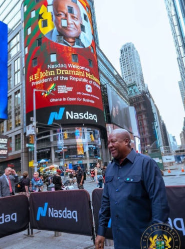 Mahama rings Nasdaq bell, showcases Ghana as investment hub