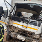 Three rescued after truck plunges into ditch at Adukrom Waterworks Junction