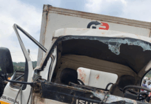 Three rescued after truck plunges into ditch at Adukrom Waterworks Junction