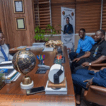 Lekzy DeComic, Foster Romanus pay courtesy call on Sam George