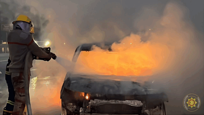 Chop box, provisions destroyed as family car burns en route to Benkum SHS