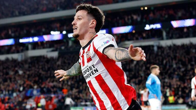 UCL: PSV hit six past 10-man Napoli in comeback win