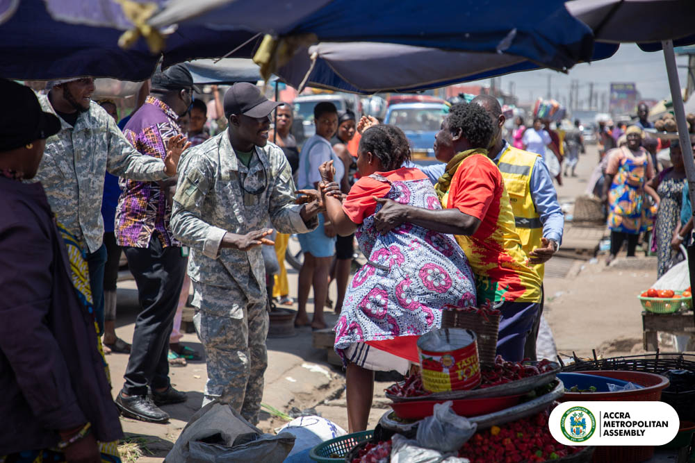 AMA arrests 21 traders for selling on open drains at Agbogbloshie [Photos]