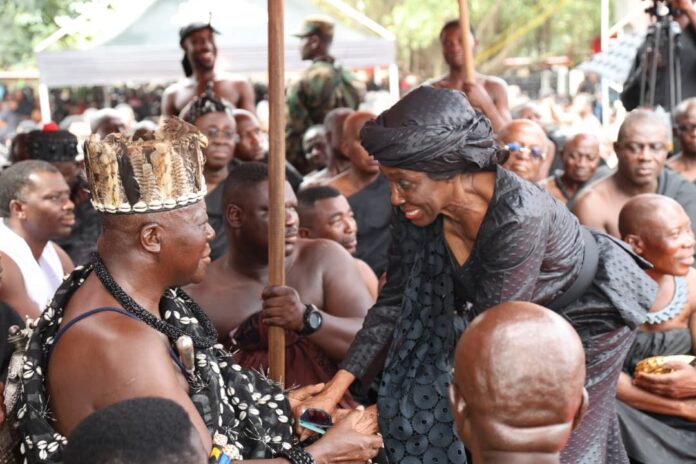 Rawlings Family Consoles Asantehene at Asantehemaa’s Funeral