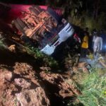 Firefighters rescue two after car plunges into ditch on Kwahu–Abetifi road