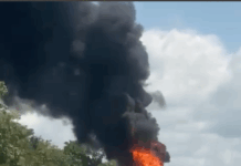 Fuel tanker catches fire on Buipe road Fuel Tanker catches fire after tyre bursts on Accra–Buipe road