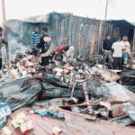 Fire ravages portion of Dodowa market, destroys several containers