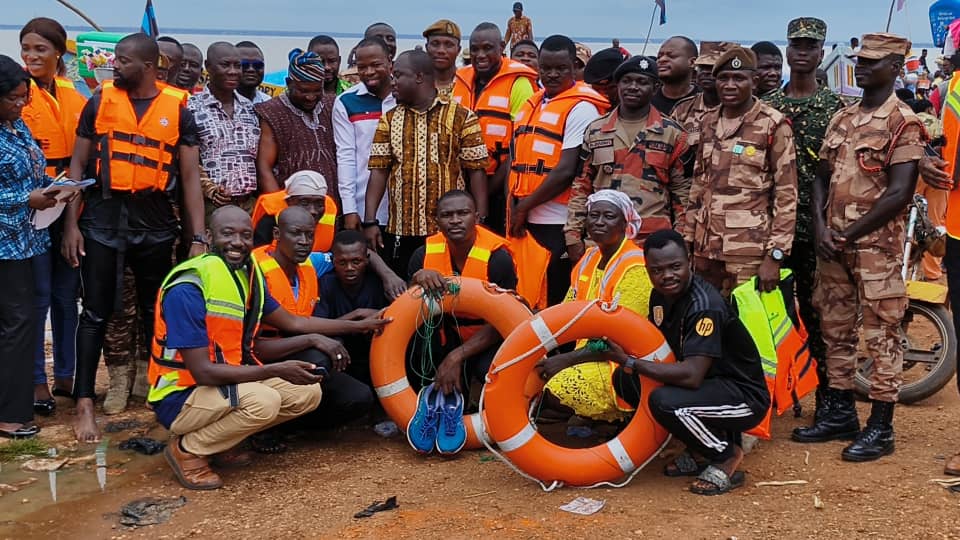 Pru East NADMO and Ghana Navy sensitize Yeji residents on life jacket usage and water safety