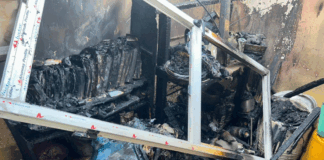 Fire Guts Agya Herbal building at Amasaman