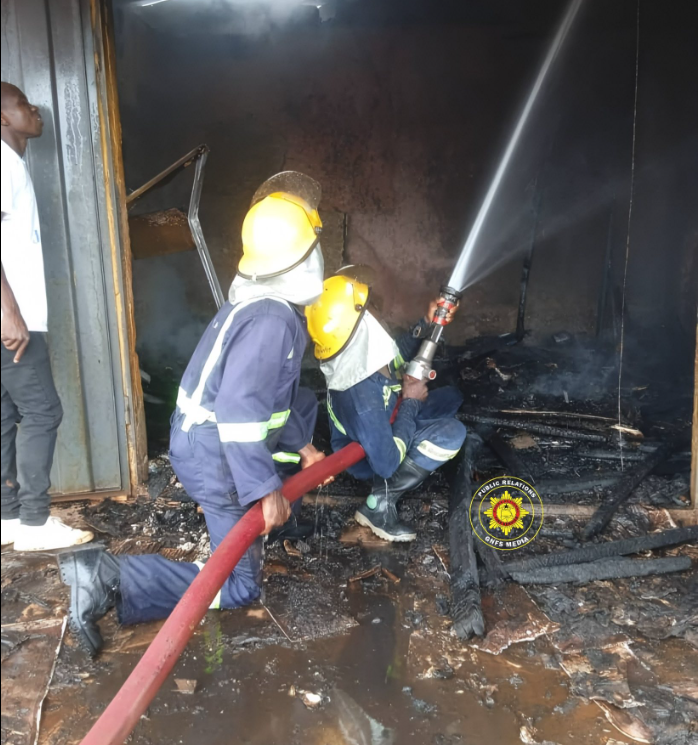 GNFS saves mixed-use building from destruction in Techiman