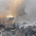 Fire guts shops at Kantamanto Tazani Lane