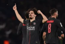 Vitinha nets hat-trick as PSG down Spurs in eight-goal thriller
