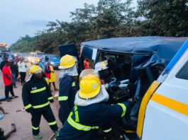 GNFS rescues 16 after head-on collision at Nyamebekyere