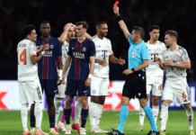 Diaz shines and sees red as Bayern beat PSG in Champions League