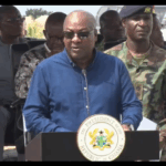 President Mahama cuts sod for the construction of a 200MW solar power plant at the Dawa Industrial Enclave