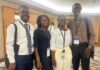 Samuel Afolabi of Ibadan University (left), Lydia Ankomah Obeng (in white) of University of Ghana Medical School and colleagues at 8th Galien Africa Forum, Dakar