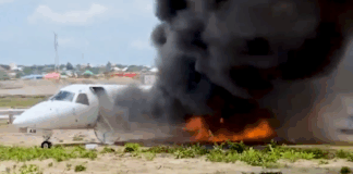 Plane carrying Congo Minister, 19 others bursts into flames