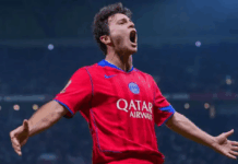 Neves heads late winner at Lyon to send PSG top