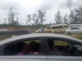 Massive gridlock on Cape Coast–Winneba road after accident