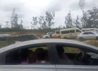 Massive gridlock on Cape Coast–Winneba road after accident