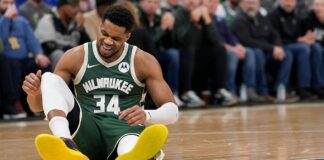 Antetokounmpo injured as Bucks beat Pistons