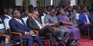 Supreme Court Judge urges pastors to study 1992 Constitution to avoid legal conflicts Supreme Court Judge, Justice Akaa Boafo ( left) , Rev Wengam( second from left) and Rev Tito Agyei ( third from left).