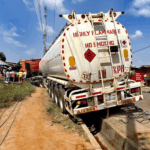 Firefighters in Hohoe avert potential explosion after petrol tanker accident