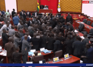 Chaos erupts in Parliament as Minority storms centre of floor over Kpandai seat controversy