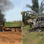 Adelekezu residents burn six vehicles, destroy mining company’s property after boy’s death