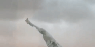 Statue of Liberty replica collapses due to strong winds in Brazil