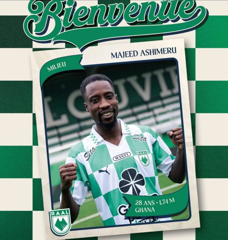 Majeed Ashimeru completes loan move to Belgian side RAAL La Louvière