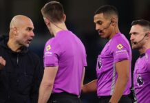 Guardiola apologises to ref Hallam but ‘defends’ outburst