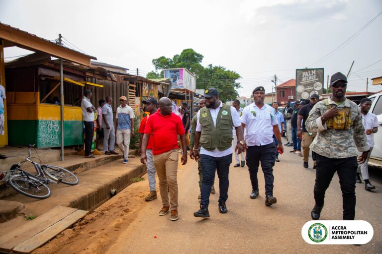 AMA demolishes unauthorised structures at Awudome, North Kaneshie and Tuesday market