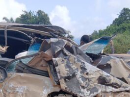 Firefighters rescue trapped victim after accident at Adasoase